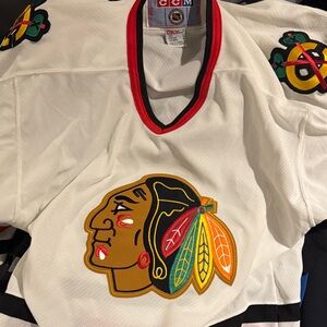 CCM White Hockey Jersey with Colorful Logo